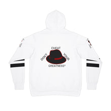 Load image into Gallery viewer, DCYG Black &amp; Red Fedora Athletic Hoodie (AOP)
