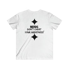 Load image into Gallery viewer, DCYG NERDS Black Logo Fitted V-Neck Short Sleeve Tee
