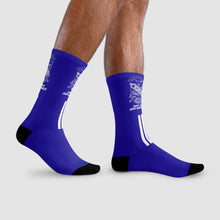 Load image into Gallery viewer, DCYG  White Phi Beta Sigma &amp; Blue Crew Socks (EU)
