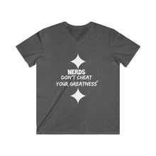 Load image into Gallery viewer, DCYG NERDS White Logo Fitted V-Neck Short Sleeve Tee
