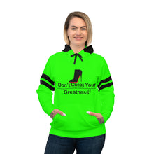 Load image into Gallery viewer, DCYG Black Red Bottoms &amp; Neon Green  Hoodie (AOP)

