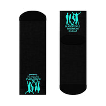 Load image into Gallery viewer, DCYG Turquois Black People  &amp; Black Crew Socks
