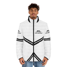 Load image into Gallery viewer, DCYG NERDS Unisex Black logo &amp; White  Puffer Jacket (AOP)
