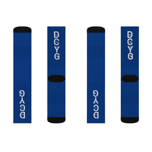 Load image into Gallery viewer, DCYG STX Blue &amp; White Socks
