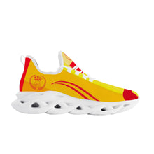 Load image into Gallery viewer, Royal 38 DDZ Red Logo ,Gold &amp; Yellow Control Sneaker - White
