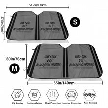 Load image into Gallery viewer, Cure 4 Doge Black Logo ,Stripes &amp; Gray  Car Windshield Sunshade (multi-size)
