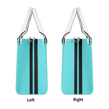 Load image into Gallery viewer, Royalty DON'T D4XV Black logo, Stripes &amp; Turquoise  Multiple Sizes Upgraded Luxury Women PU Leather Handbag
