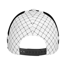 Load image into Gallery viewer, Royalty 24 Black logo,Nets, Stripes &amp; White Curved Brim Baseball Cap (AOP)
