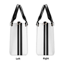 Load image into Gallery viewer, Royalty DON'T D4XV Black Logo ,Stripes &amp; White Multiple Sizes Upgraded Luxury Women PU Leather Handbag
