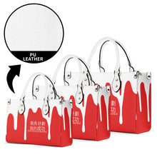 Load image into Gallery viewer, Ancestors Chinese,  White Logo ,White Drip &amp;   Red Multiple Sizes Upgraded Luxury Women PU Leather Handbag
