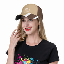 Load image into Gallery viewer, Royalty 24 White Logo, Tan Stripes &amp; White  Curved Brim Baseball Cap (AOP)
