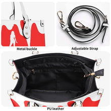 Load image into Gallery viewer, DRIP SF White Logo &amp; Red Multiple Sizes Upgraded Luxury Women PU Leather Handbag

