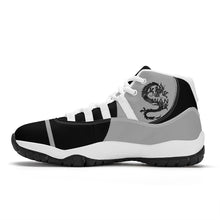 Load image into Gallery viewer, SWAN Black, White Dragon Logo &amp; Black, Grey , White High Top Air Retro Sneakers - White
