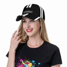 Load image into Gallery viewer, Ancestors Filipino White Logo &amp; Black and White Stripes Curved Brim Baseball Cap (AOP)
