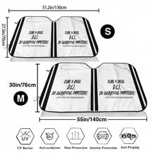 Load image into Gallery viewer, Cure 4 Doge Black Logo, Stripes &amp; White Car Windshield Sunshade (multi-size)
