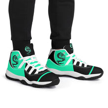 Load image into Gallery viewer, SWAN Mint Green Dragon Logo, Mint Green, Black  High Top Air Retro Sneakers - White

