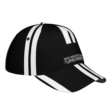Load image into Gallery viewer, Ancestors Filipino White Logo &amp; Black and White Stripes Curved Brim Baseball Cap (AOP)
