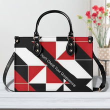 Load image into Gallery viewer, 45 Dgr White Logo &amp; Red, White &amp; Black Multiple Sizes Upgraded Luxury Women PU Leather Handbag
