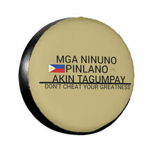 Load image into Gallery viewer, Ancestors  Filipino Black Logo  ,Tan &amp; Black Tire cover
