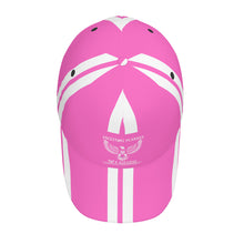 Load image into Gallery viewer, Ancestors Native, White Logo,Stripes &amp; Pink Curved Brim Baseball Cap (AOP)
