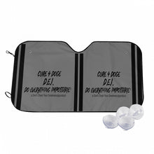 Load image into Gallery viewer, Cure 4 Doge Black Logo ,Stripes &amp; Gray  Car Windshield Sunshade (multi-size)
