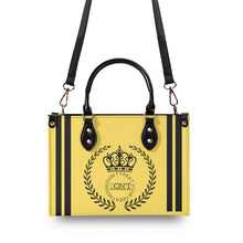 Load image into Gallery viewer, Royalty 24 Black Logo ,Stripe &amp; Yellow Multiple Sizes Upgraded Luxury Women PU Leather Handbag
