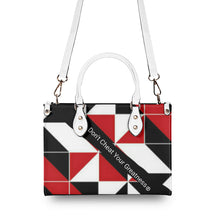 Load image into Gallery viewer, 45 Dgr White Logo &amp; Red, White &amp; Black Multiple Sizes Upgraded Luxury Women PU Leather Handbag
