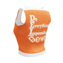 Load image into Gallery viewer, DCYG DEI 24 White &amp; Orange Crop Top

