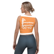Load image into Gallery viewer, DCYG DEI 24 White &amp; Orange Crop Top
