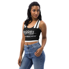 Load image into Gallery viewer, DCYG SX Baddies White Logo &amp; Black Crop Top
