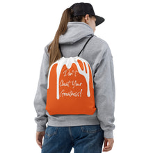 Load image into Gallery viewer, DYCG DRIP White &amp; Orange Drawstring bag
