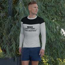 Load image into Gallery viewer, DCYG NERDS Black Logo &amp; Grey Men's Rash Guard
