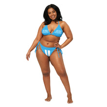 Load image into Gallery viewer, DCYG 24 STEAMY "Get Racks" Royal Blue &amp; White  string bikini
