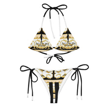 Load image into Gallery viewer, STEAMY 24 Gold &amp; Black string bikini
