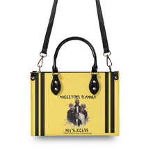 Load image into Gallery viewer, Ancestors+ Black Family, Black Logo &amp; Black Stripes, Yellow Multiple Sizes Upgraded Luxury Women PU Leather Handbag
