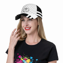 Load image into Gallery viewer, Royalty 24 Black logo,Nets, Stripes &amp; White Curved Brim Baseball Cap (AOP)
