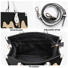Load image into Gallery viewer, DRIP Black &amp; Tan Multiple Sizes Upgraded Luxury Women PU Leather Handbag
