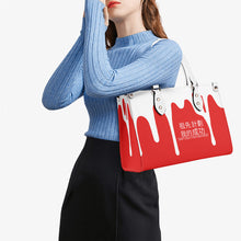 Load image into Gallery viewer, Ancestors Chinese,  White Logo ,White Drip &amp;   Red Multiple Sizes Upgraded Luxury Women PU Leather Handbag
