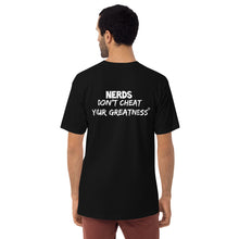 Load image into Gallery viewer, DCYG 24 NERDS White Logo Men’s premium heavyweight tee

