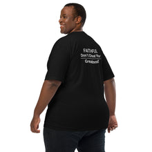 Load image into Gallery viewer, DCYG Faithful White logo &amp; Black Men’s premium heavyweight tee
