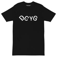 Load image into Gallery viewer, DCYG UL White logo &amp; Black Men’s premium heavyweight tee
