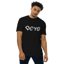Load image into Gallery viewer, DCYG UL White logo &amp; Black Men’s premium heavyweight tee
