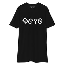Load image into Gallery viewer, DCYG UL White logo &amp; Black Men’s premium heavyweight tee
