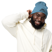 Load image into Gallery viewer, DCYG  NERDS Black Logo  Organic ribbed beanie
