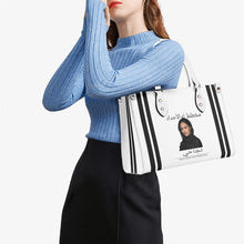 Load image into Gallery viewer, Ancestors Muslim, Female, Black Logo  ,Stripes &amp; White Multiple Sizes Upgraded Luxury Women PU Leather Handbag
