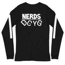 Load image into Gallery viewer, DCYG NERDS White Logo  Unisex Long Sleeve Tee
