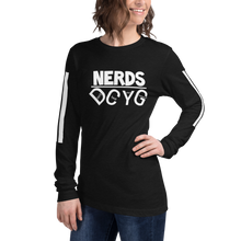 Load image into Gallery viewer, DCYG NERDS White Logo  Unisex Long Sleeve Tee
