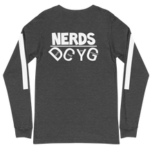 Load image into Gallery viewer, DCYG NERDS White Logo  Unisex Long Sleeve Tee
