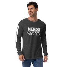 Load image into Gallery viewer, DCYG NERDS White Logo  Unisex Long Sleeve Tee
