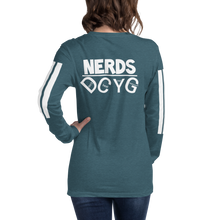 Load image into Gallery viewer, DCYG NERDS White Logo  Unisex Long Sleeve Tee
